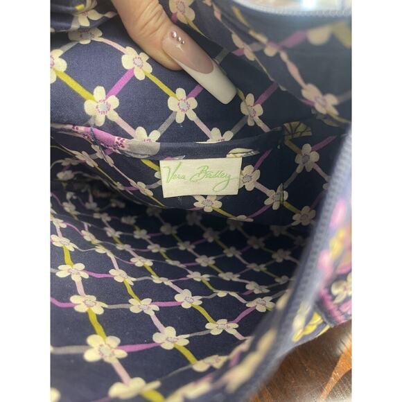 Vera Bradley Hipster Black & Purple Floral Nightingale Pattern​​ - Picture 8 of 12